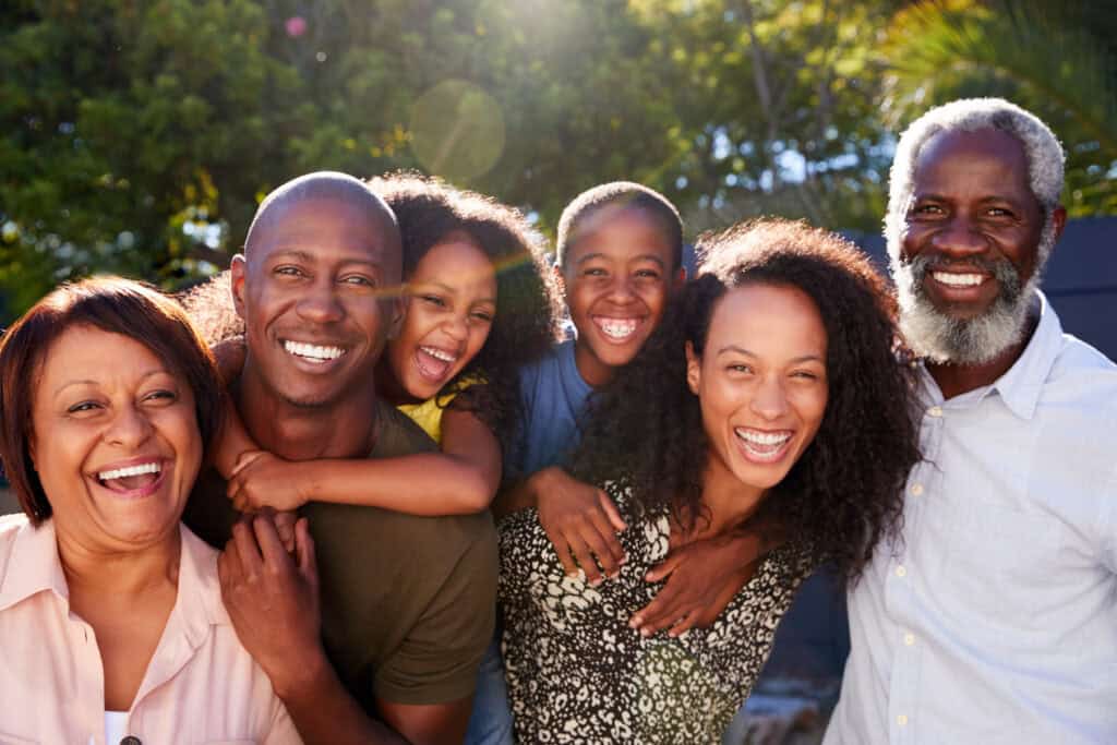 Outdoor Portrait Of Multi-Generation Family